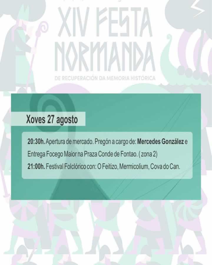 Programación Mercado de la Festa Normanda de Foz 2026 Jueves