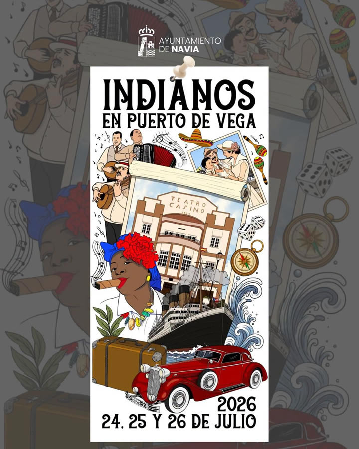 Cartel Fiesta de Indianos de Puerto de Vega 2026