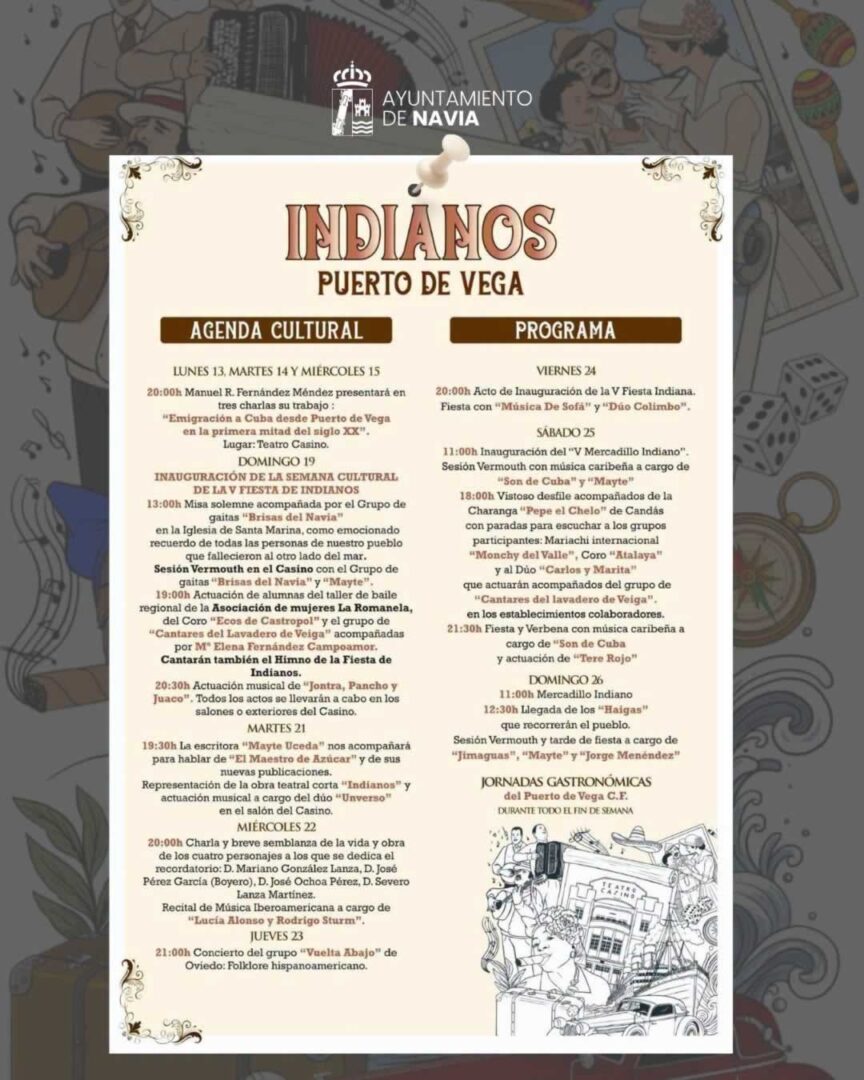 Programa de la Fiesta de Indianos de Puerto de Vega 2026