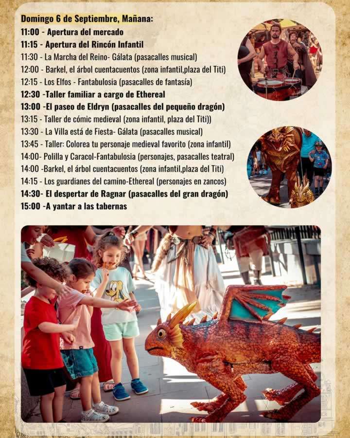 Programacion domingo mañana Programación Mercado Medieval de Collado Villalba 2026