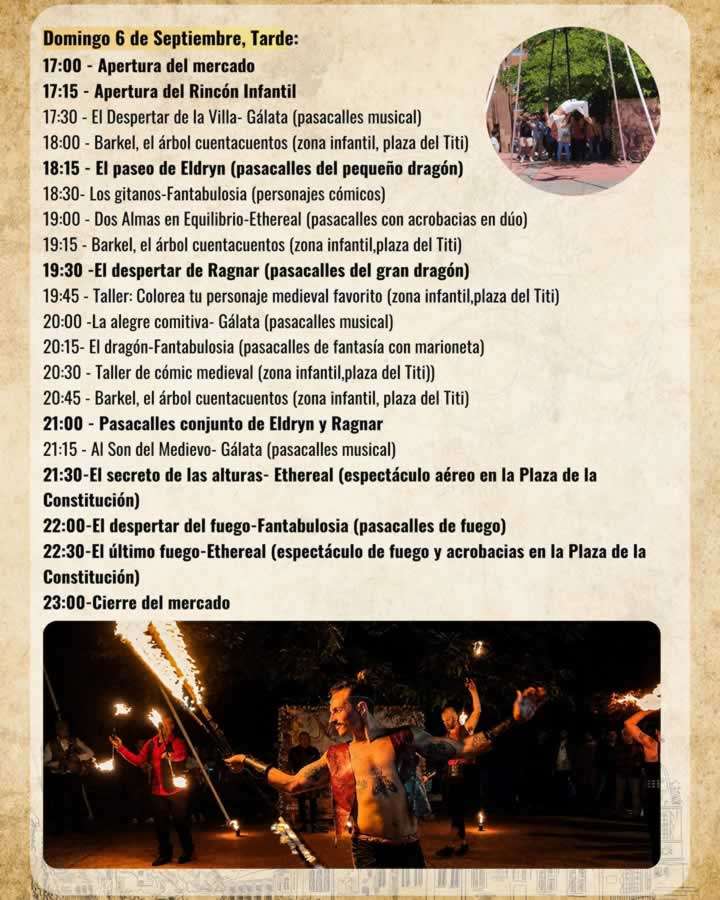 Programacion domingo tarde Programación Mercado Medieval de Collado Villalba 2026
