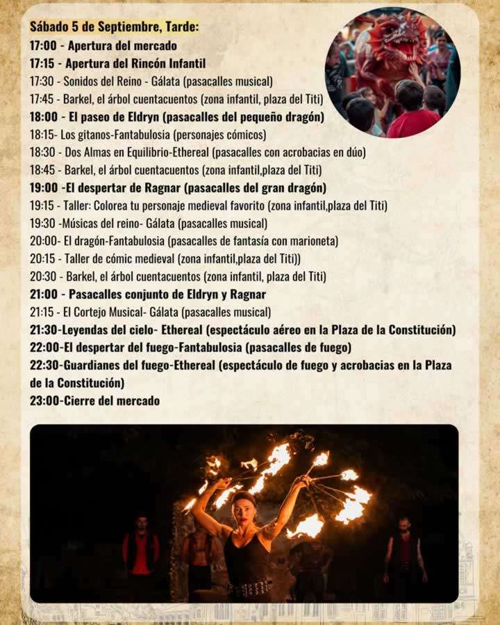 Programacion Sabado tarde Programación Mercado Medieval de Collado Villalba 2026