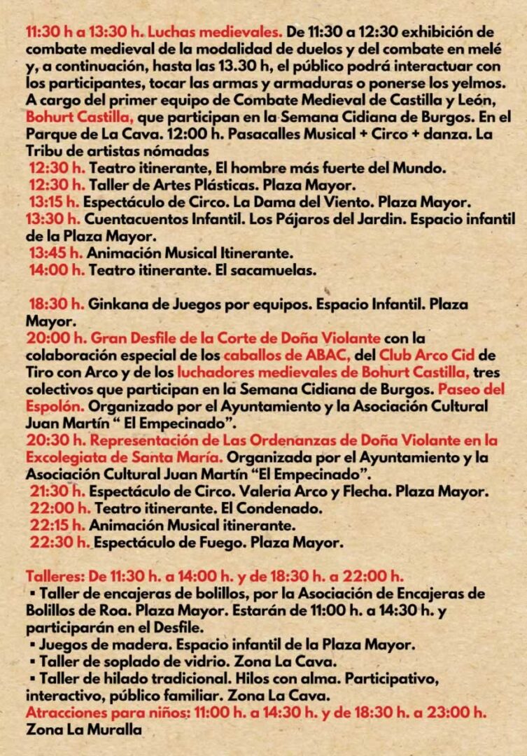 programa mano Jornadas Dona Violante 2026 sabado