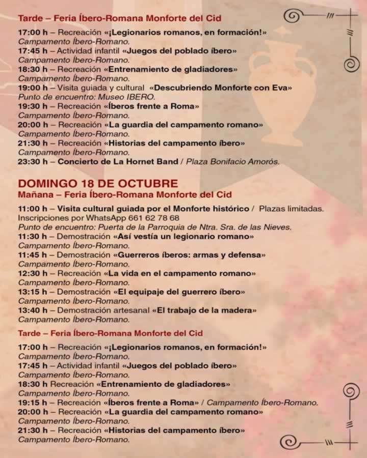 2026 feria ibero romana monforte cid programa domingo