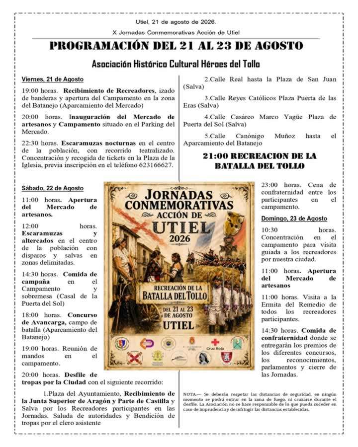 Programacion  XJornadas Conmemorativas Acción de Utiel 2026 (Valencia)
