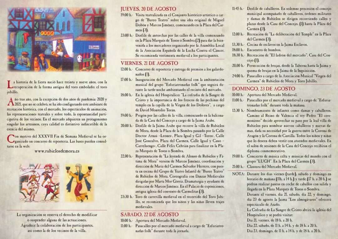 Programa Fin de Semana Medieval Rubielos de Mora 2026