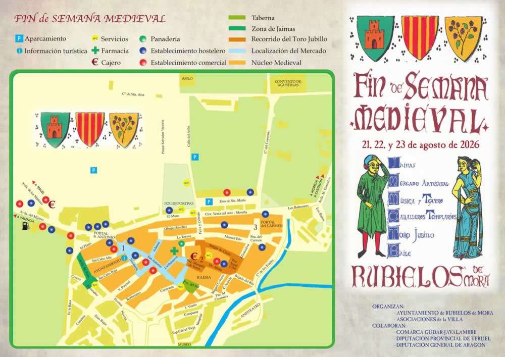 Mapa Fin de Semana Medieval Rubielos de Mora 2026