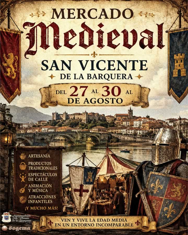 Cartel Mercado Medieval de San Vicente de la Barquera Cantabria 2026