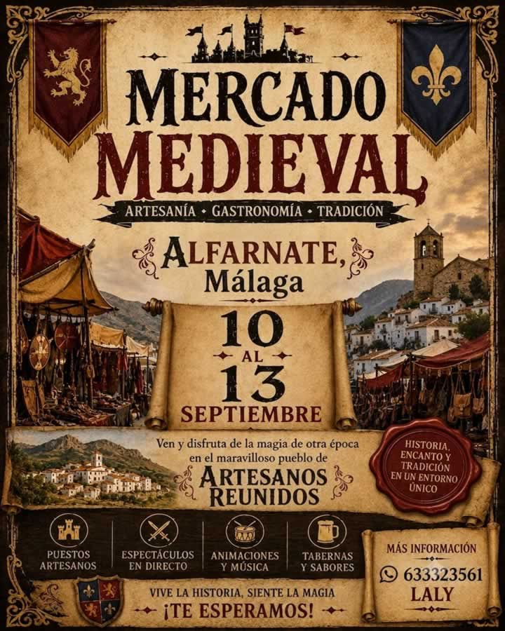 Cartel Convocatoria Artesanos Mercado Medieval de Alfarnate 2026
