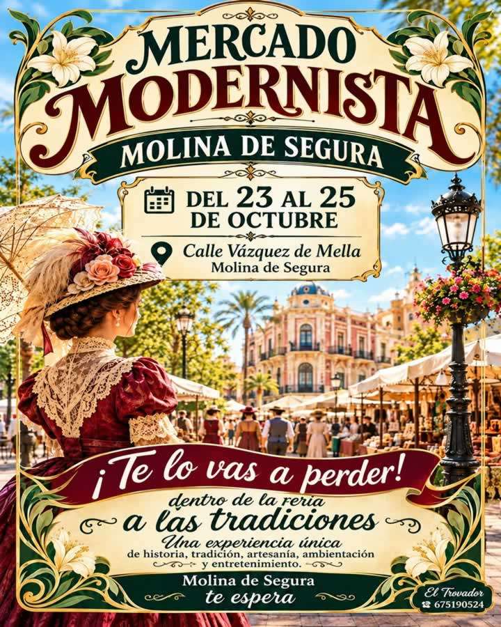 Mercado Modernista de Molina de Segura 2026 (Murcia) 6 Mercado Modernista de Molina de Segura 2026, Murcia, del 23 al 25 de octubre