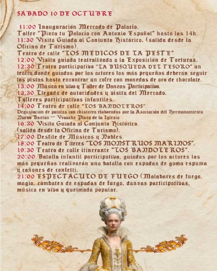 Programacion Sabado Mercado Barroco de Nuevo Baztán 2026 | 10 al 12 de octubre
