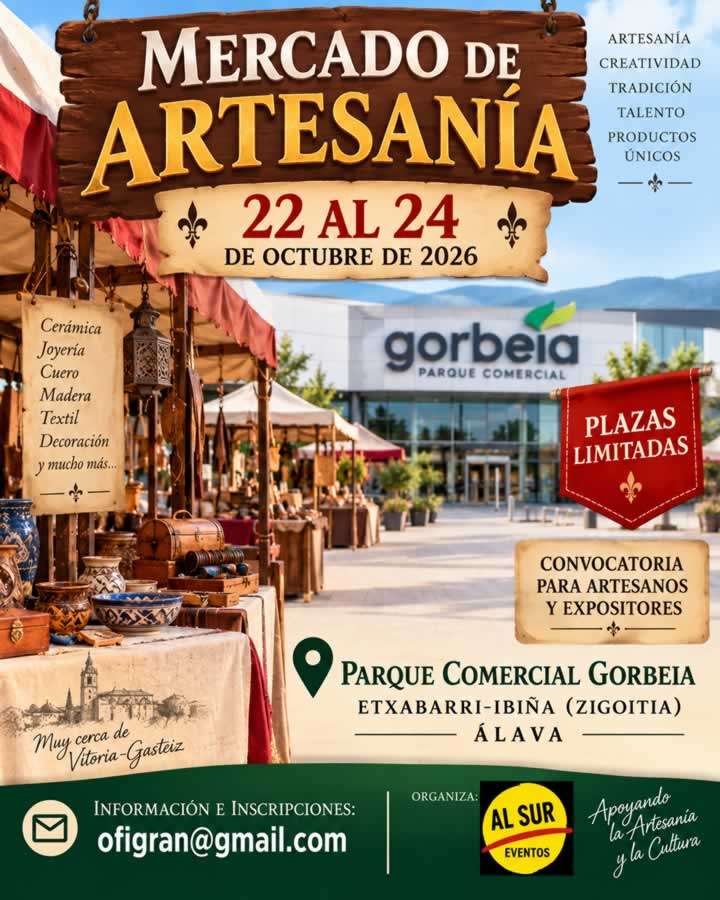 Mercado de Artesanía Gorbeia 2026 | 22 al 24 octubre (Vitoria-Gasteiz)