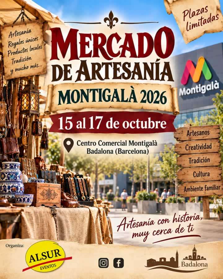 Mercado de Artesanía Montigalà 2026 en Badalona
