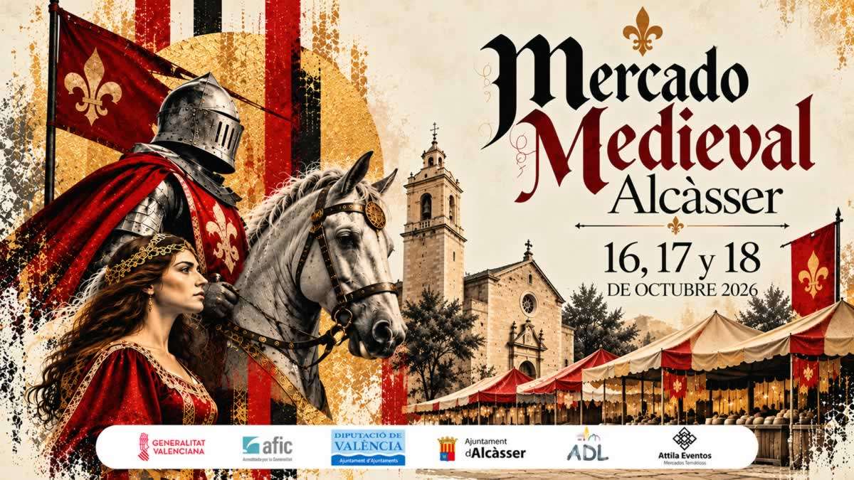 mercado-medieval-alcasser-2026-1200X675 Cartel del Mercado Medieval de Alcàsser del 16 al 18 de octubre de 2026, organizado por Attila Eventos 1200