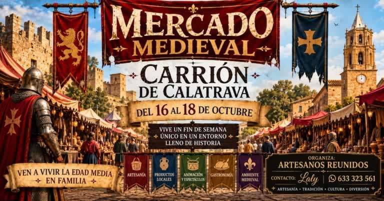 mercado-medieval-carrion-de-calatrava-768×403 Mercado Medieval de Carrión de Calatrava 2026, del 16 al 18 de octubre en Ciudad Real.