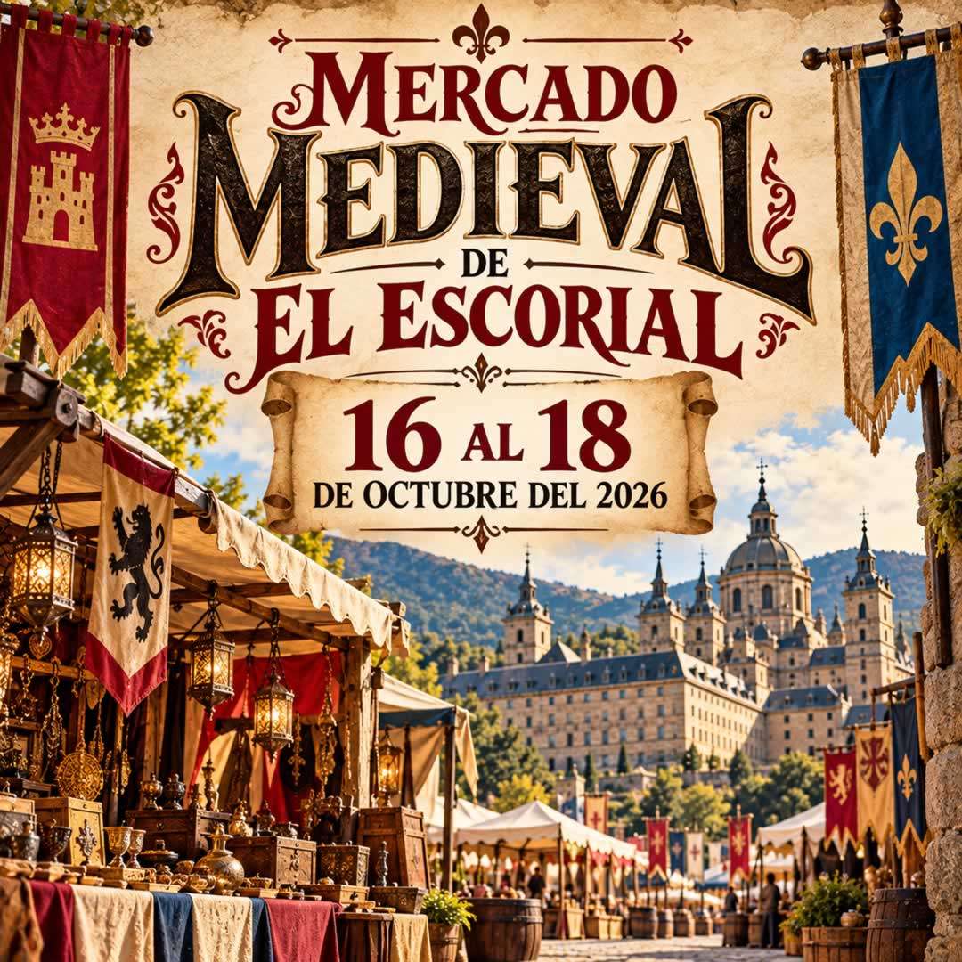 Mercado Medieval de El Escorial 2026, del 16 al 18 de octubre en Madrid. 1080x1080