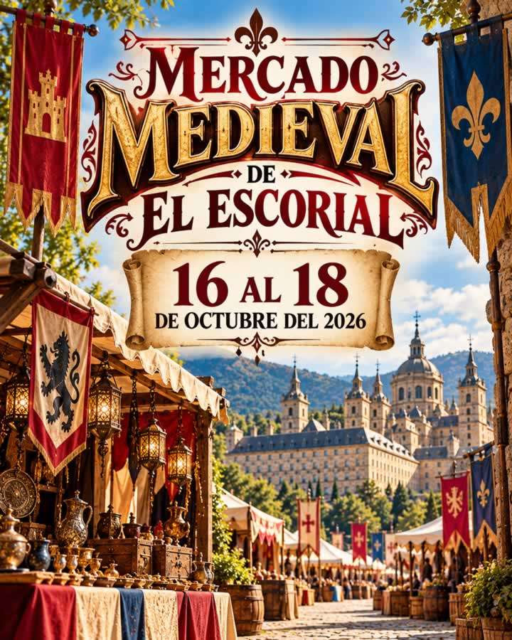 Mercado Medieval de El Escorial 2026, del 16 al 18 de octubre en Madrid. 720x900