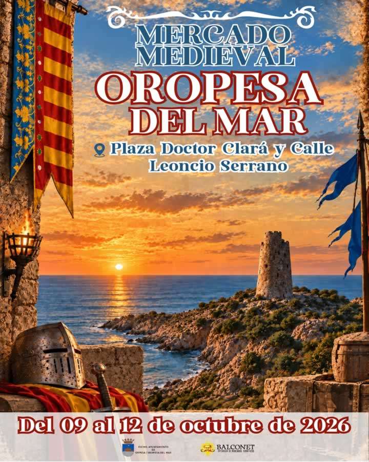 Cartel Mercado Medieval de Oropesa del Mar 2026 – 9 al 12 de octubre