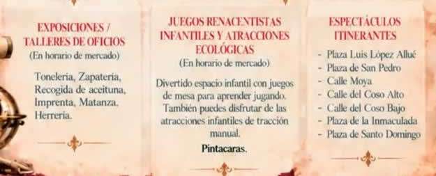 mercado renacentista de huesca programacion complementaria