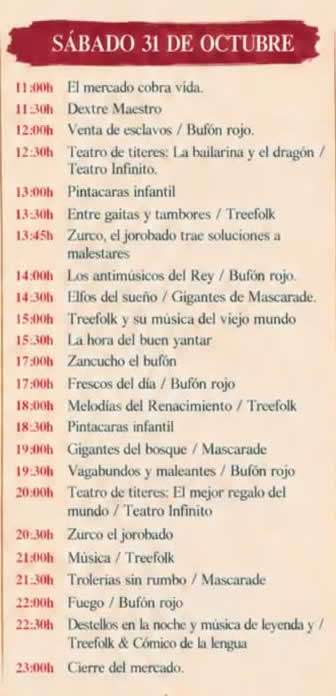 mercado renacentista de huesca programacion sabado