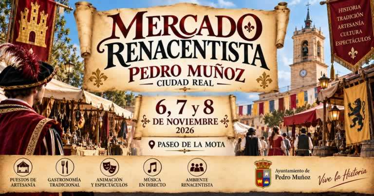 mercado-renacentista-pedro-muñoz-768 Mercado Renacentista de Pedro Muñoz 2026 – 6 al 8 de noviembre