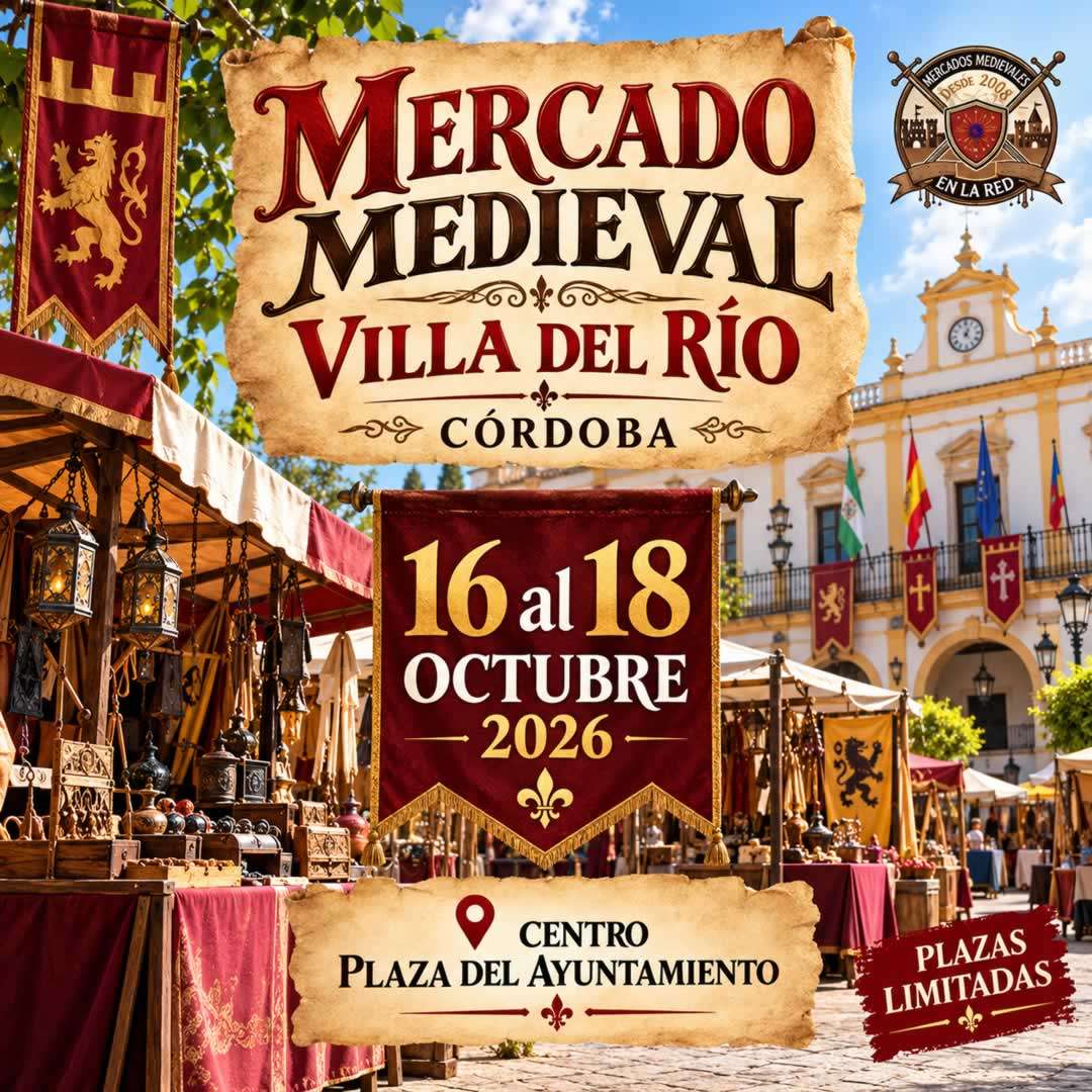 Cartel con las fechas del Mercado Medieval de Villa del Río