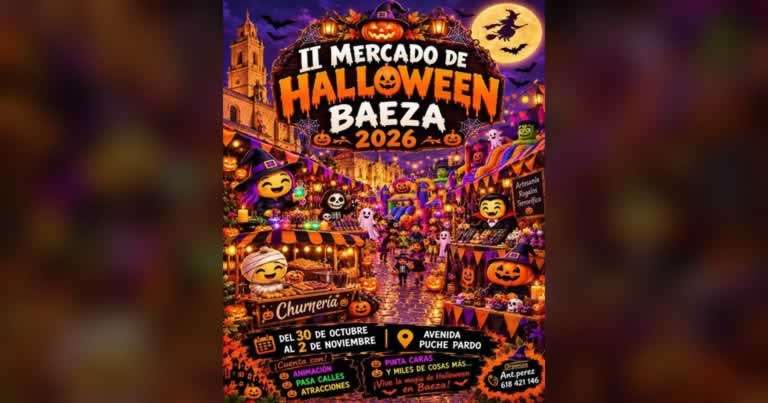 2026-cartel-mercado-halloween-baeza-jaen-768 II Mercado de Halloween de Baeza 2026 en Jaén