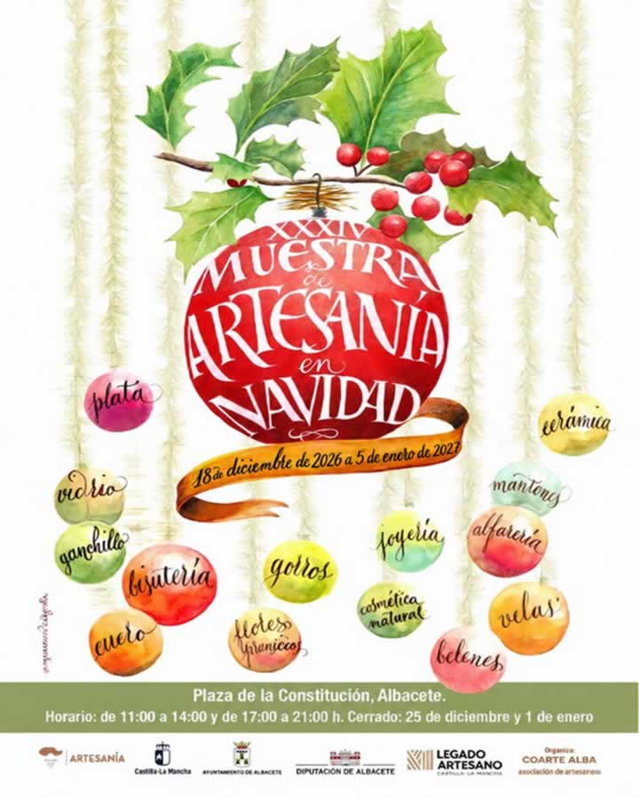XXXV Muestra de Artesanía en Navidad de Albacete 2026 5 2026 cartel muestra artesania albacete 720