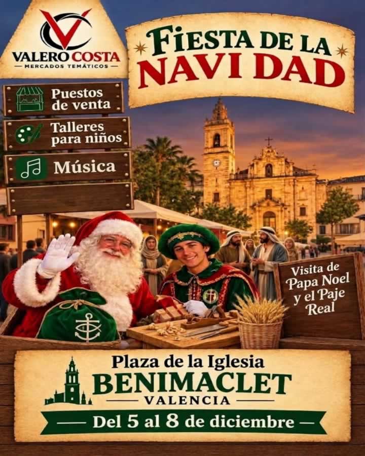 Mercado Navideño de Benimaclet 2026 (Valencia) 5 Mercado Navideño de Benimaclet 2026 en la plaza de la Iglesia, del 5 al 8 de diciembre