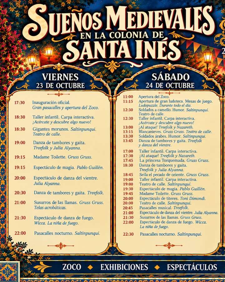 Fiesta Medieval Sueños Colonos 2026 en Teatinos, Málaga 5 2026 medieval teatinos malaga programa 1