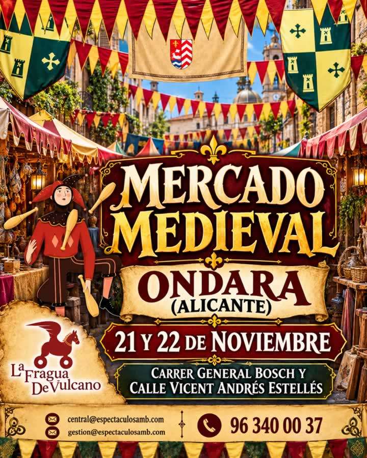 Mercado Medieval de Ondara 2026 en las calles General Bosch y Vicent Andrés Estellés