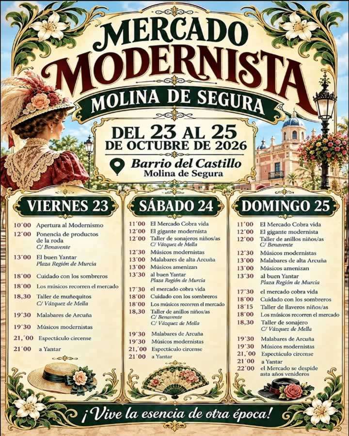 Mercado Modernista de Molina de Segura 2026 (Murcia) 5 2026 mercado modernista molina de segura programa