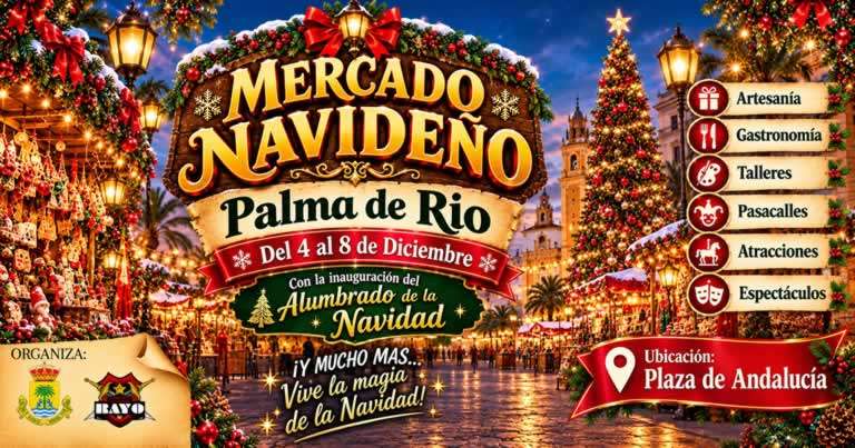 Mercado Navideño de Palma del Río 2026 Córdoba 4 2026 mercado navidad palma del rio cartel 768