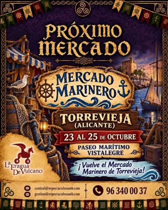 Mercado Marinero de Torrevieja 2026, Alicante, del 23 al 25 de octubre