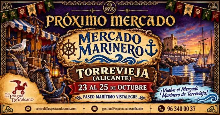 Mercado Marinero de Torrevieja 2026, Alicante, del 23 al 25 de octubre
