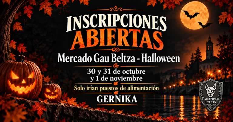 cartel-mercado-halloween-gernika-2026_768 Mercado de Halloween de Gernika 2026, convocatoria para puestos de alimentación