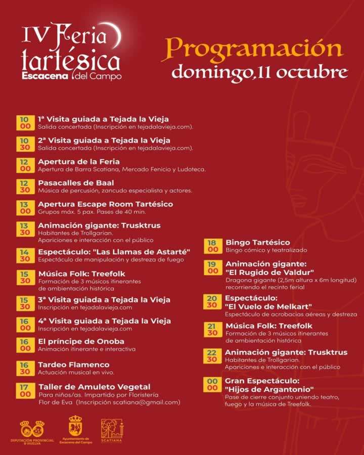 Mercado Tartésico de Escacena del Campo 2026 (Huelva) 6 feria tartesica escacena 2026 domingo
