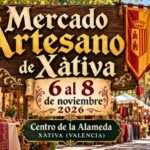 Mercado Artesano de Xàtiva 2026 en el centro Alameda, del 6 al 8 de noviembre.