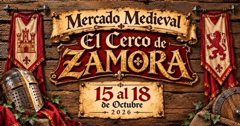 Mercado Medieval El Cerco de Zamora 2026, del 15 al 18 de octubre en el casco antiguo.