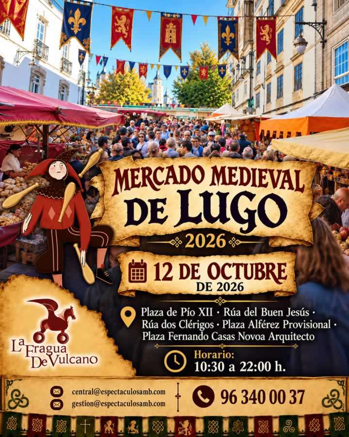 Mercado Medieval de Lugo 2026 6 Mercado Medieval de Lugo 2026 durante las Fiestas de San Froilán, 12 de octubre