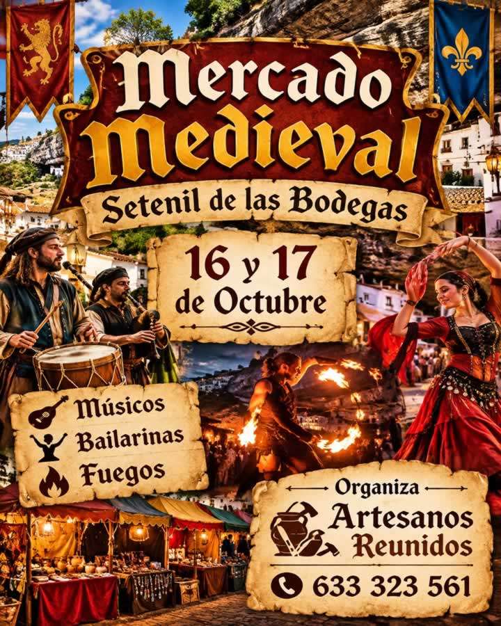 Mercado Medieval de Setenil de las Bodegas 2026 5 Mercado Medieval de Setenil de las Bodegas 2026, 16 y 17 de octubre, Cádiz.