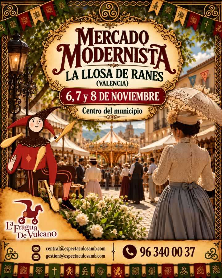 Mercado Modernista de La Llosa de Ranes 2026 2 Mercado Modernista de La Llosa de Ranes 2026, Valencia, del 6 al 8 de noviembre